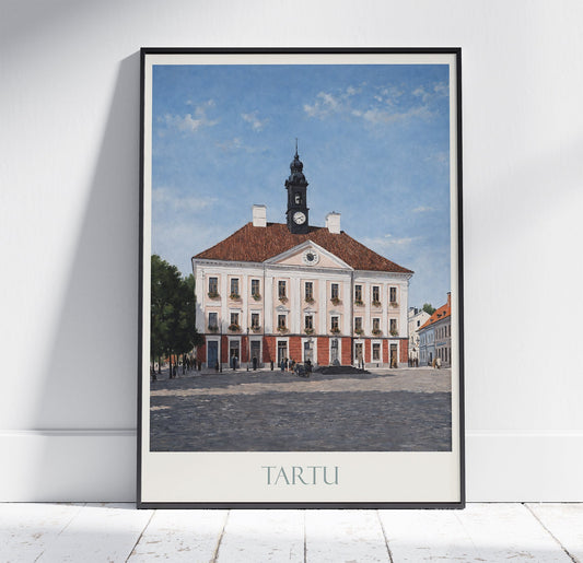 Tartu Travel Print ~ Vintage Style Painting Classic Estonia Travel Poster Wall Art Home Decor