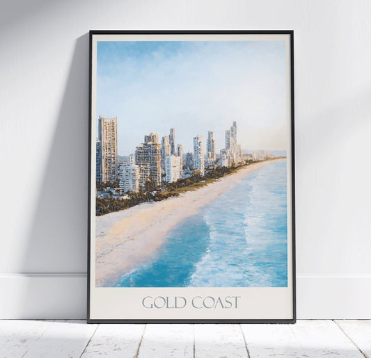 Gold Coast Travel Print ~ Vintage Style Painting Classic Australia Travel Poster Wall Art Home Decor