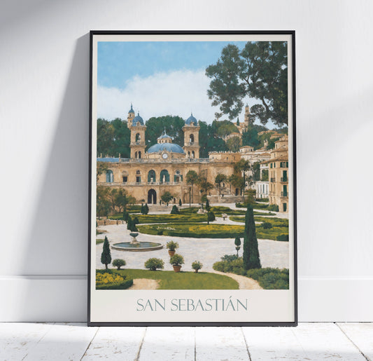 San Sebastian Travel Print ~ Vintage Style Painting Classic Spain Travel Poster Wall Art Home Decor