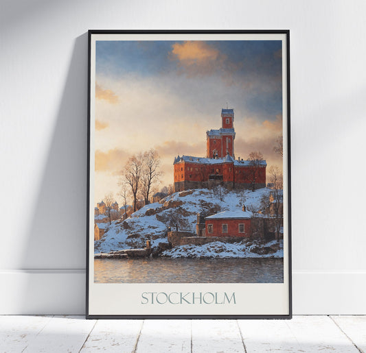 Stockholm Travel Print ~ Vintage Style Painting Classic Sweden Travel Poster Wall Art Home Decor