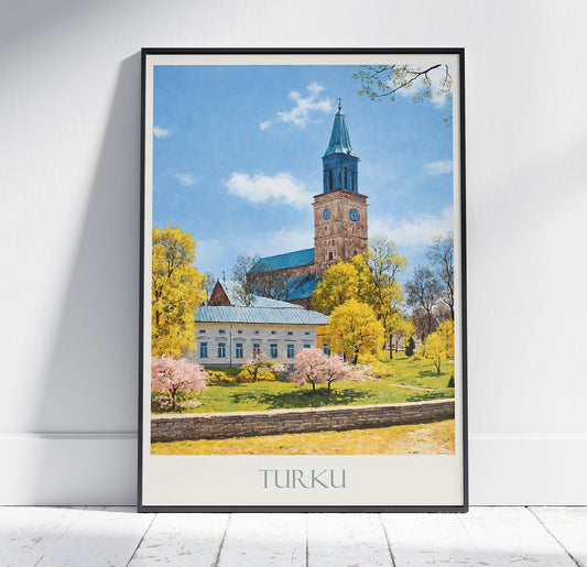 Turku Travel Print ~ Vintage Style Painting Classic Finland Travel Poster Wall Art Home Decor