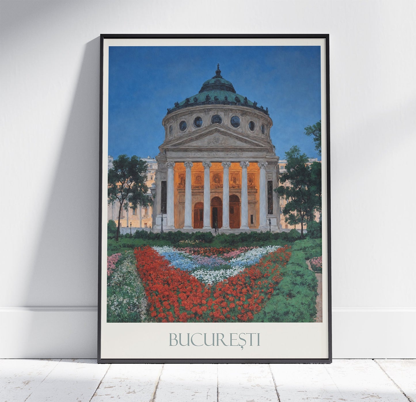 Bucharest Travel Print ~ Vintage Style Painting Romania Classic Travel Poster Wall Art Home Decor